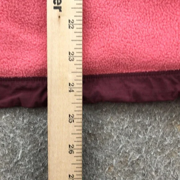 The North Face Jacket Womens Medium Pink Burgundy Fleece Hooded Full Zip TNF - Picture 9 of 9